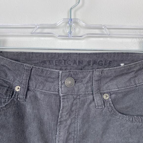 American Eagle Stretch Mom Straight Jean‎ Gray Corduroy Ankle Length Size 4 - Picture 4 of 10